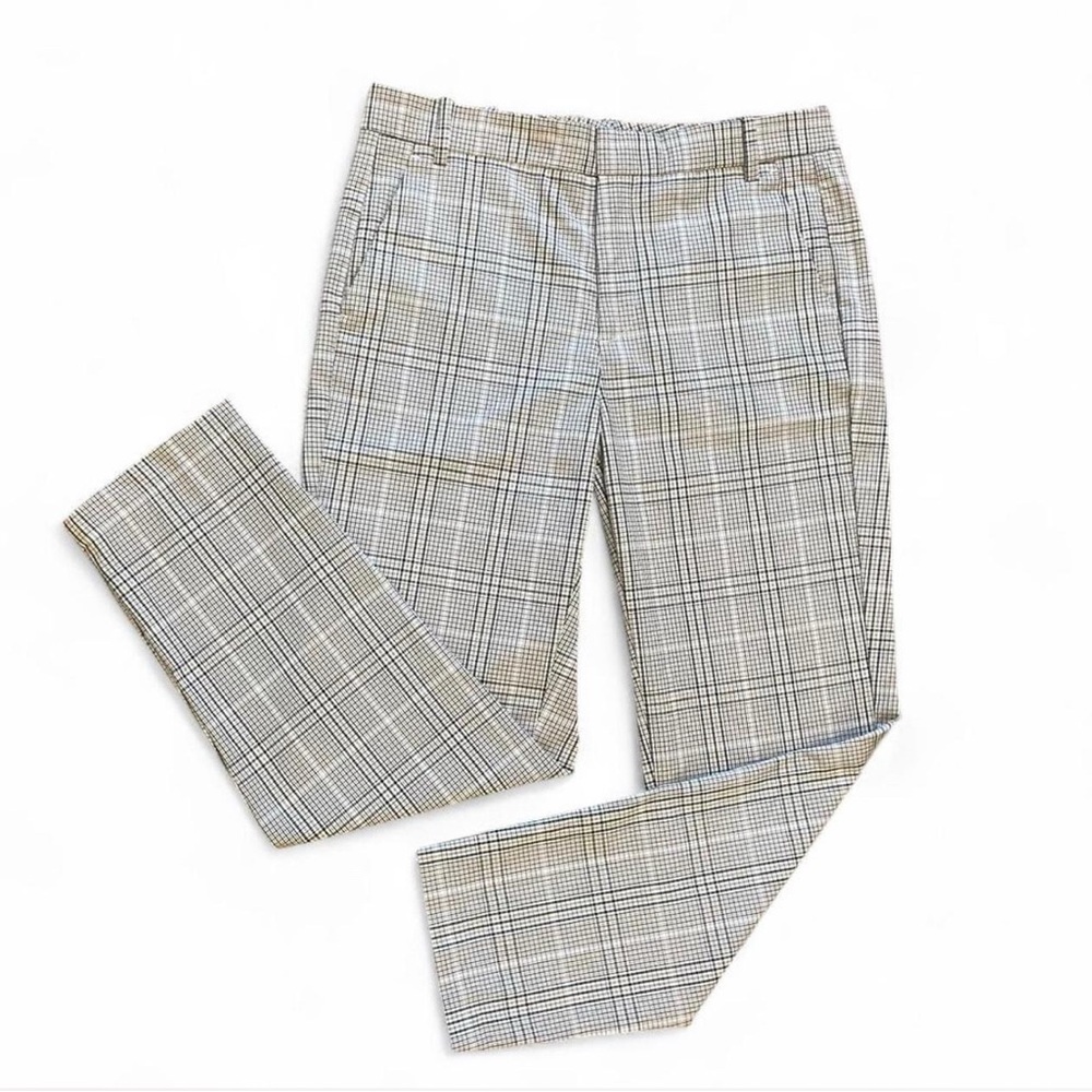 Zara Straight Leg Plaid Trousers Size Small